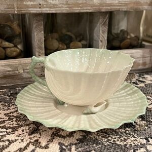 Belleek 'Neptune' Pattern Cup & Saucer Set